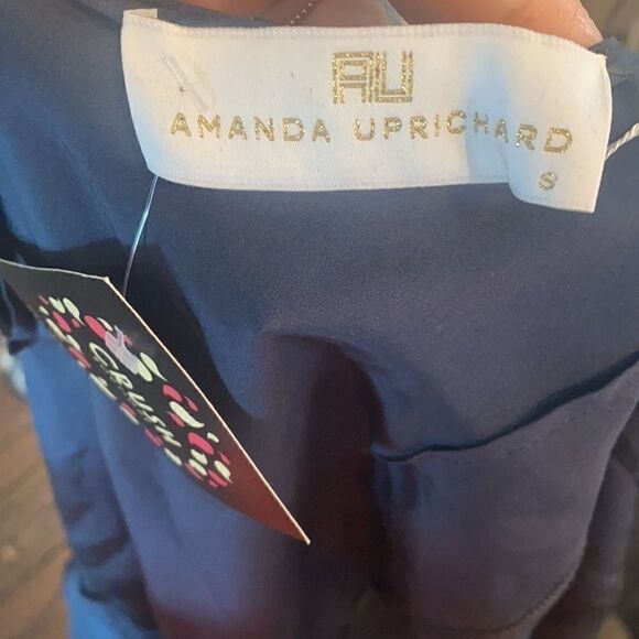 Amanda Uprichard Navy Silk Peplum Top - NWT - Picture 3 of 6